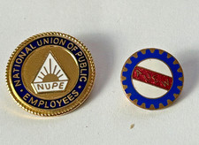2 Vintage Union Badges -  AUEW - NUPE
