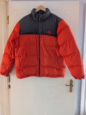 Vintage The North Face Nuptse 700 Down Puffer Jacket, Orange & Black, Size XL