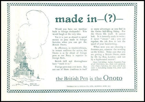 1916 advertising onoto british - 1916,