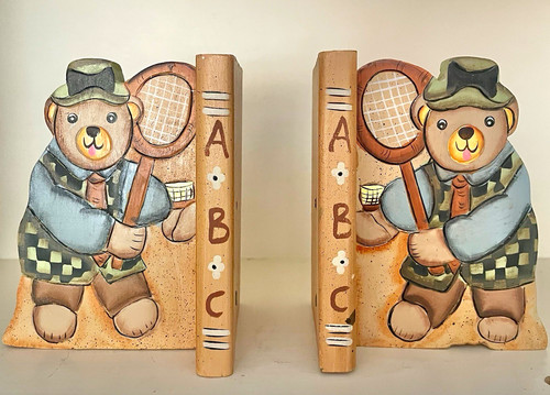 Vintage teddy bear badminton - teddy,