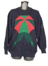 Vintage Nick Faldo Pringle Jumper Large Blue Wool Scotland Golf  Sweater 80s 90s