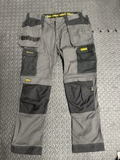 Dewalt Men's Work Cargo Trousers Black/Grey, Multi-Pocket, Slim Fit, 36"W x 31"L