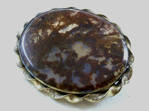 Victorian brooch scottish moss - victorian,