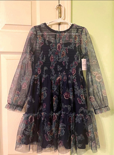 Girls floral long sleeve mesh - floral,