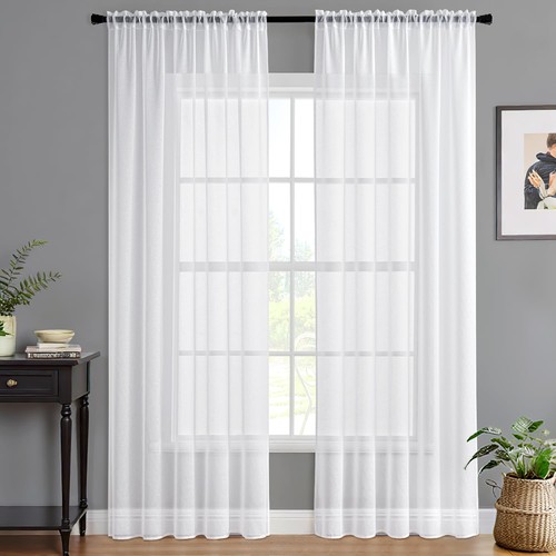 Miulee semi white sheer - semi,