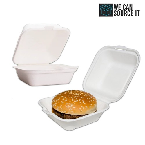 Bagasse clamshell burger box - bagasse,