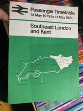 British Rail Passenger Timetable Southeast London & Kent May 1979 to 1980