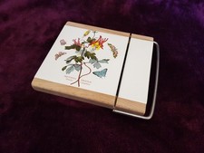 Portmeirion Botanic Garden Cheese Board Tile with Wire Slicer Slender Columbine