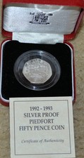 SILVER PIEDFORT COIN. 50P