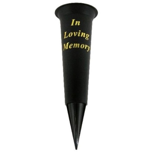 Memorial black grave vase - 2,