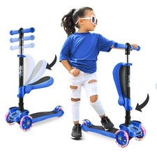 Hurtle 3-Wheel Try Scooter for Kids - Ages 2-12, Flip-able Seat, Foldable Kick