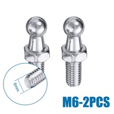 2Pcs 10mm M6 Metal Boot Bonnet Gas Strut End Fitting Ball Pin Joint Universal