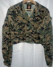 Vintage Army Jacket Top Cropped Digital Customised Unique American Apparel Green