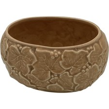 SYLVAC Ceramic Planter 2027 Embossed Leaf Design Beige Pot 3