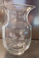 Engraved Glass Vase For 30th Pearl Wedding Anniversary -  Love birds - 6x4"