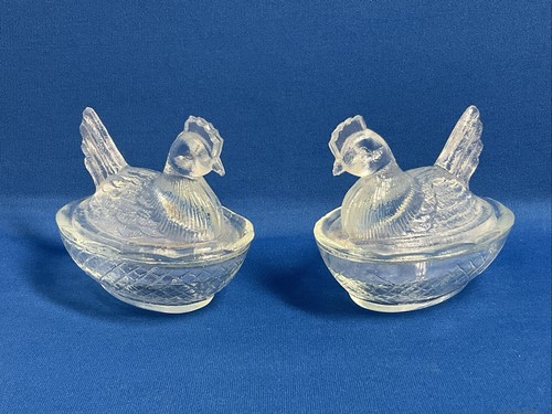 Vintage glass chicken - glass,