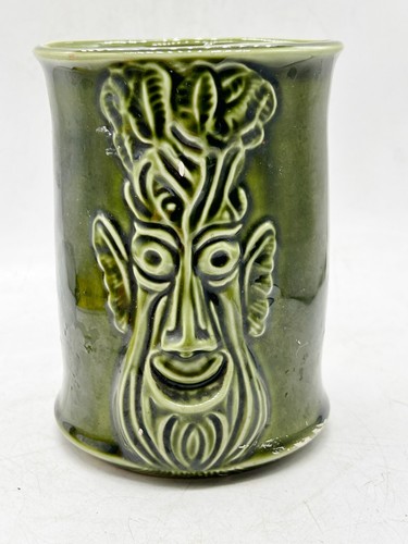 Vintage green celery pot - green,