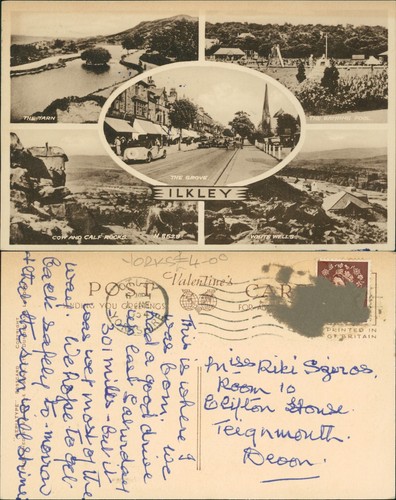 Ilkley views 1954 cancel - ilkley,