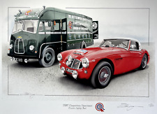 AUSTIN HEALEY 3000 MK3 & BMC TEAM TRANSPORTER BUS NEW PAINTING PRINT ART DUGAN