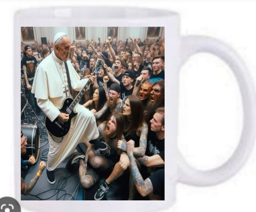 The pope playing guitar - , coffee