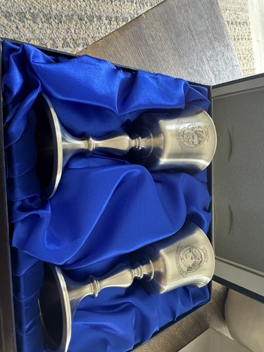 Crown rose pewter goblets - pewter,