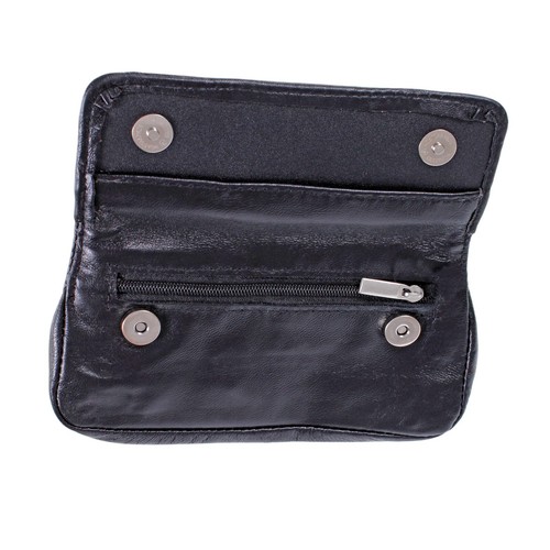 Leather tobacco pouch black - tobacco,