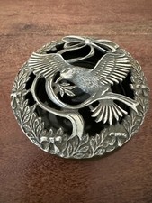 Framecraft Porcelain Pot Pourri/Trinket Dish with bird design on metal lid