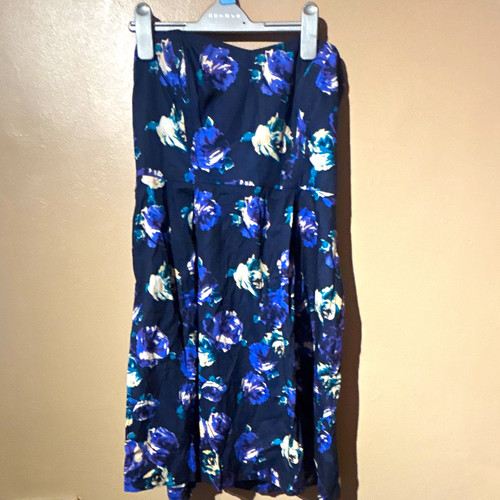 Navy floral pleated chiffon - floral,