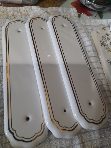 Three heavy white ceramic gold - three,