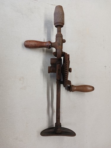 Vintage hand drill with - vintage,