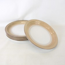 DENBY 'Seville' 5 x 10.5" Brown Stoneware Dinner Plates Vintage Renaissance-HTF