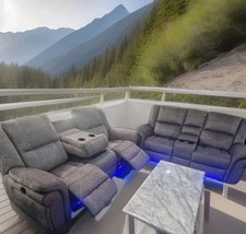 Berlin 3 + 2 Grey Sofa Set