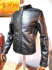 MENS ARMANI JEANS  BROWN FAX LEATHER JACKET MEDIUM/ LARGE