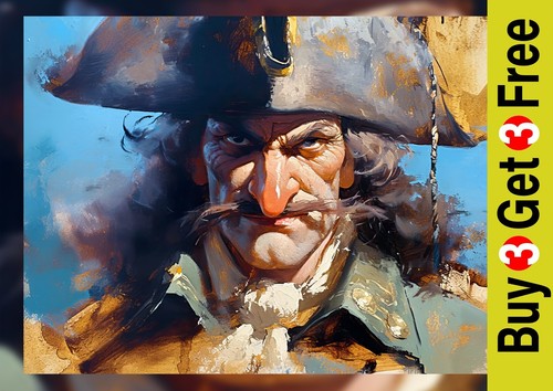 Fierce pirate portrait - fierce,