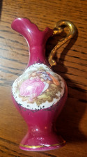 La Reine Porcelaine Limoges France Burgundy Jug With A Fragonard Scene