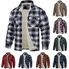 MENS CHECK COAT FLEECE FUR