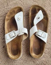 Women's Sandals Flip Flops White Straps Size 5