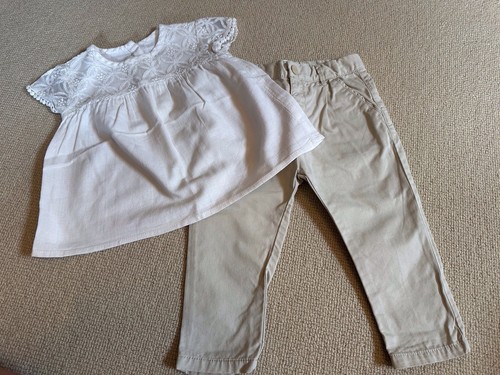Zara baby girls beige trousers - zara,