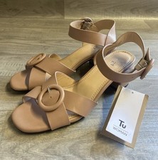 TU Woman Nude Block Heel Sandals Small Heel Size 4 With Tags