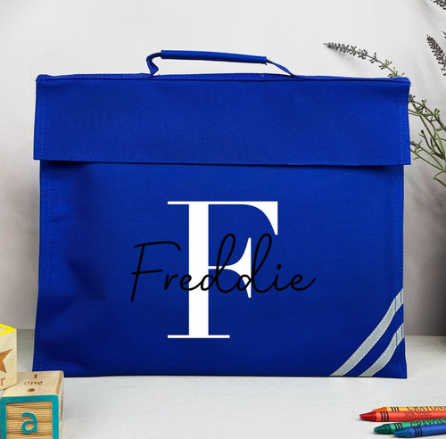 Personalised school book bag - personalised,