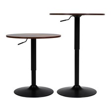 Industrial Bistro Table Height Adjustable Pedestal Coffee Dining Table Round