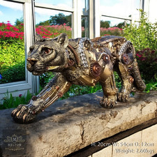 Large Steampunk Panther Statue