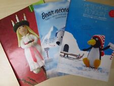 Alan Dart Knitting Patterns Bundle From Magazine Penguin Bear Santa Lucia