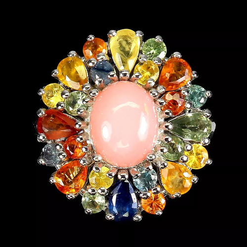 Oval pink opal 9x7 mm - pink,