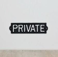 Cast Iron Metal Sign Private