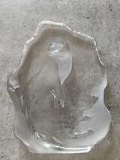 Vintage 1970's MATS JONASSON Lead Crystal Otter Signed Numbered Paperweight RARE