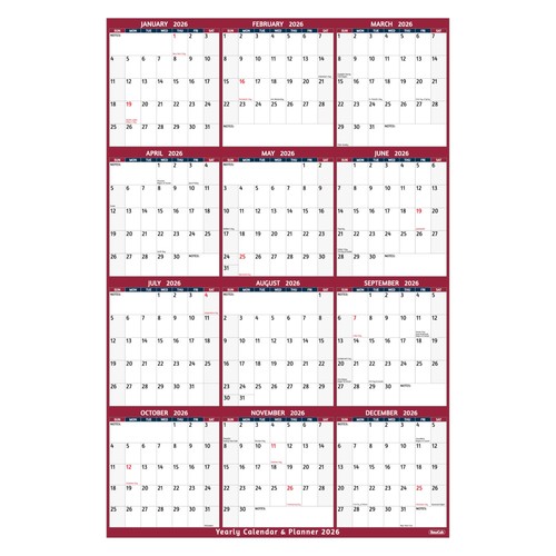 2026 yearly wall calendar - yearly,