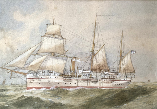 Vintage nautical watercolour - nautical,