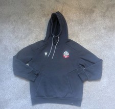 BOLTON WANDERERS FOOTBALL CLUB MACRON BLUE HOODIE JUMPER Sweater Top Mens Large