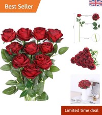 10 PCS Long Stem Wine Red Silk